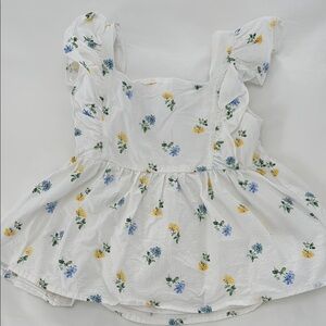 Janie and Jack Floral White Sleeveless Top